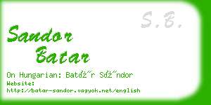 sandor batar business card